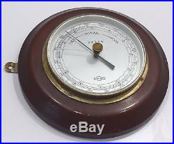 Sundo marine barometer precision aneroid wooden frame ship`s vintage antique