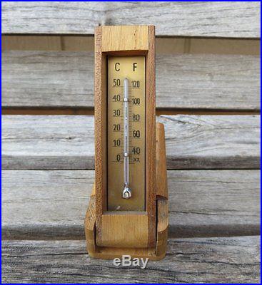 Swiss Black Forest Wood Carving Thermometer in Box Edelweiss Geneva Christmas