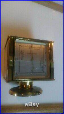 Swiss Relief Solid Brass Rotation Weather Station Barometer Ocean City, NJ Bank