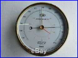 TSUKUBA SUNOH Vintage Marine Brass Barometer / Thermometer Made In Japan