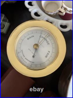 Taylor Inst. Co. Antique Brass Barometer Weather Instrument Original
