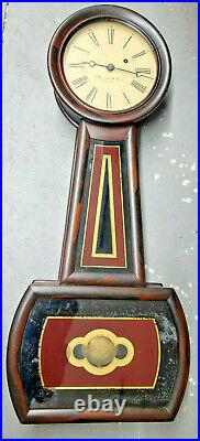 Teriffic E. Howard Circa 1860 #4 Banjo Clock With Eglomise Glass