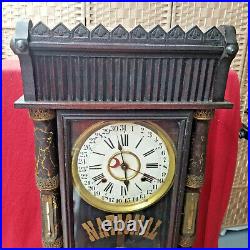 Terrific Original 1911 National Clock Co. Calendar Clock-Barometer/Thermometer