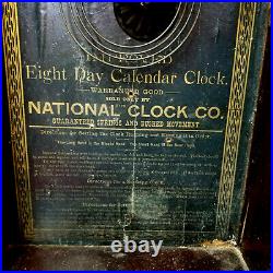 Terrific Original 1911 National Clock Co. Calendar Clock-Barometer/Thermometer