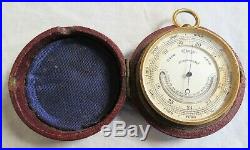 Travel Pocket Thermometer Barometer/Altimeter in Original Case Old Vtg Antique