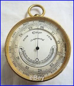 Travel Pocket Thermometer Barometer/Altimeter in Original Case Old Vtg Antique