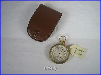 Tycos Short & Mason Pocket Altimeter London Original Leather Case No. D 14838