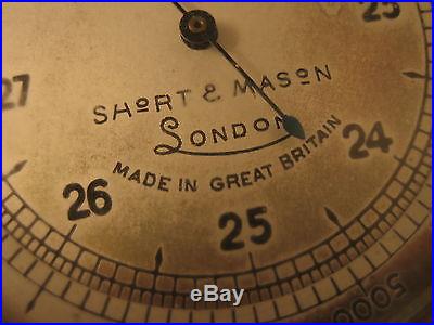 Tycos Short & Mason Pocket Altimeter London Original Leather Case No. D 14838