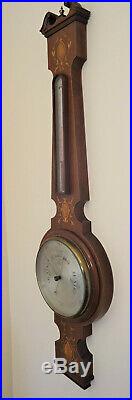 Tycos, Short & Mason, Wheel Type Banjo Style Barometer, Thermometer, Antique
