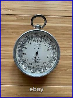 Tycos Short & Mason double sided pocket barometer, thermometer, compass, cased