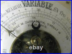 Ultra Rare Antique 1900 H F Habana Havana Cuba Cuban Tropical Barometer Rare