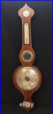 Unique Antique Victorian Camozzi & Baxter, Buckingham, Mahogany Banjo Barometer