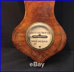 Unique Antique Victorian Camozzi & Baxter, Buckingham, Mahogany Banjo Barometer