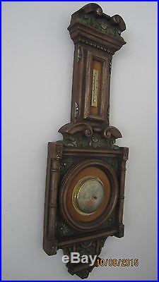 Unique Vintage Antique Victorian Selsi Company Barometer Thermometer Set Germany