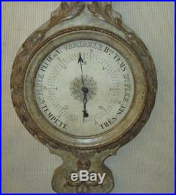 Unusual Antique 19th C Louis XVI Style Barometer