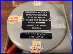 Used Negretti Zambra Mk2 Type M2236 900-1050mb Precision Aneroid Barometer Used Negretti Zambra Mk2 Type M2236 900-1050mb Precision Aneroid Barometer