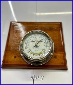 Utsuki Keiki Ship Aneroid Barometer Japan Silvery Metal Nautical Wall Decor Utsuki Keiki Ship Aneroid Barometer Japan Silvery Metal Nautical Wall Decor
