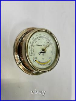 Utsuki Keiki Ship Aneroid Barometer Japan Silvery Metal Nautical Wall Decor Utsuki Keiki Ship Aneroid Barometer Japan Silvery Metal Nautical Wall Decor