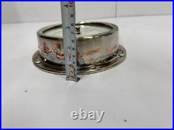 Utsuki Keiki Ship Aneroid Barometer Japan Silvery Metal Nautical Wall Decor Utsuki Keiki Ship Aneroid Barometer Japan Silvery Metal Nautical Wall Decor