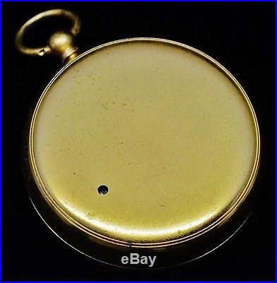 VERY FINE c1885 SHORT & MASON LONDON GILT BRASS POCKET BAROMETER IN ORIG CASE