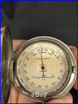 VERY RARE Antique Keuffel & Esser ANEROID POCKET BAROMETER Early 1900'S WORKS