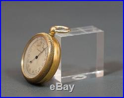 Victorian Antique German Military Aneroid Pocket Barometer Gild Brass W Case