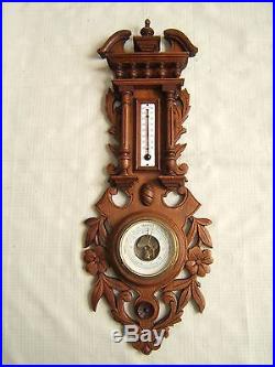Victorian Barometer Carved Wood