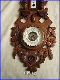 Victorian Barometer Carved Wood