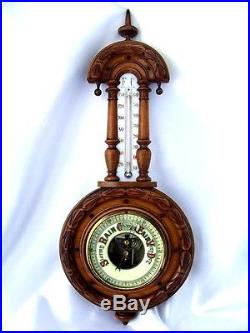 Victorian Tear Drop Aneroid Barometer & Thermometer F C
