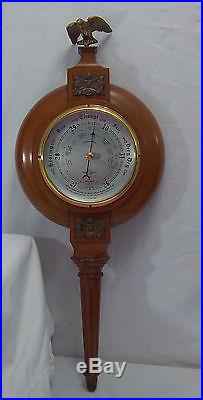 VINTAGE 1960'S SHORTLAND 26 BAROMETER WITH BRASS EAGLE FINIAL & DECOR