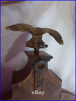 VINTAGE 1960'S SHORTLAND 26 BAROMETER WITH BRASS EAGLE FINIAL & DECOR