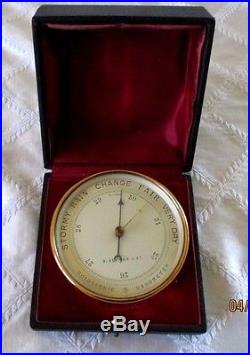 VINTAGE BRASS HOLOSTERIC BAROMETER-W ORG CASE-MADE IN FRANCE-B. ALTMAN & CO-RARE