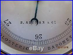 VINTAGE BRASS HOLOSTERIC BAROMETER-W ORG CASE-MADE IN FRANCE-B. ALTMAN & CO-RARE