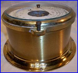 VINTAGE BRASS SCHATZ COMPENSATED PRECISION SHIPS BAROMETER THERMOMETER GERMANY
