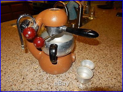 VINTAGE BROWN ATOMIC BREVETTI ROBBIATI ITALIAN ESPRESSO MACHINE TAN ITALY