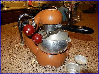 VINTAGE BROWN ATOMIC BREVETTI ROBBIATI ITALIAN ESPRESSO MACHINE TAN ITALY