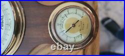 VINTAGE HUGER WEST GERMANY SHIPS ANEROID MARINE WOODEN THERMO HYGRO BAROM. Read