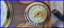 VINTAGE HUGER WEST GERMANY SHIPS ANEROID MARINE WOODEN THERMO HYGRO BAROM. Read