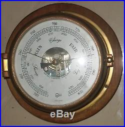 Vintage Marine Brass Aneroid Barometer