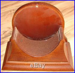 VINTAGE MARINE BRASS ANEROID BAROMETER FAHRENHEIT THERMOMETER IN WOOD STAND