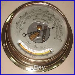 Vintage Marine Ship Brass Aneroid Barometer