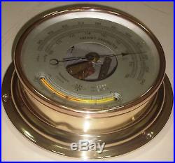 Vintage Marine Ship Brass Aneroid Barometer