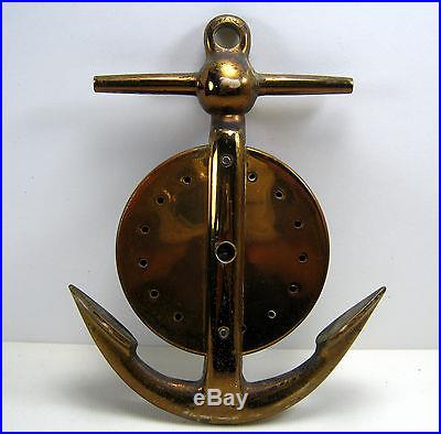 VINTAGE NAUTICAL SHIP'S ANCHOR BAROMETER HURRICANES, STORMS, CHANGE, FAIR