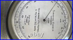 VINTAGE SHORT & MASON LONDON NO. 5662 SURVEYING ANEROID BAROMETER ANTIQUE 19c