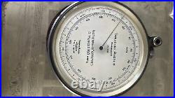 VINTAGE SHORT & MASON LONDON NO. 5662 SURVEYING ANEROID BAROMETER ANTIQUE 19c