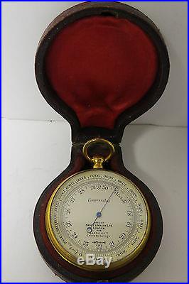 Very High Quality Aneroid Barometer in Original Case by Short & Mason Ltd London