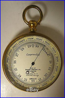 Very High Quality Aneroid Barometer in Original Case by Short & Mason Ltd London