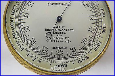 Very High Quality Aneroid Barometer in Original Case by Short & Mason Ltd London