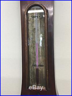 Very Large Fancy English Victorian Wheel Barometer Thermometer Nice