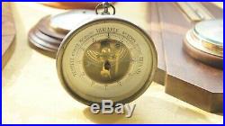Very old antique table barometer in silver plated brass and glass Made in France